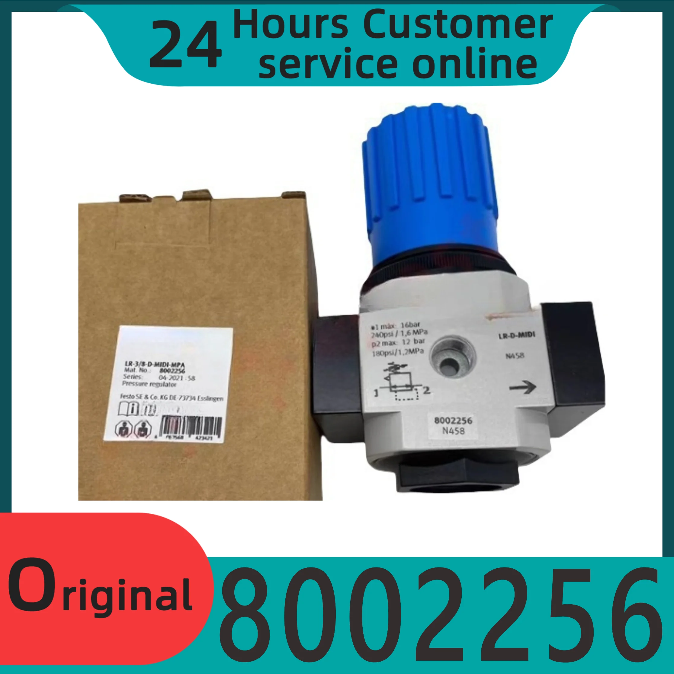 Brand new original pressure reducing valve LR-1/4-3/8-D-MIDI MPA 8002368 8002256
Brand new original pressure reducing valve LR-1/4-3/8-D-MIDI MPA 8002368 8002256