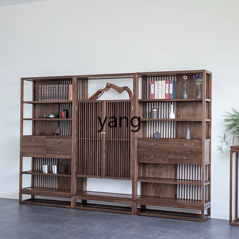LMM New Chinese Style Black Walnut Solid Wood Bookshelf Tea Storage Rack
LMM New Chinese Style Black Walnut Solid Wood Bookshelf Tea Storage Rack