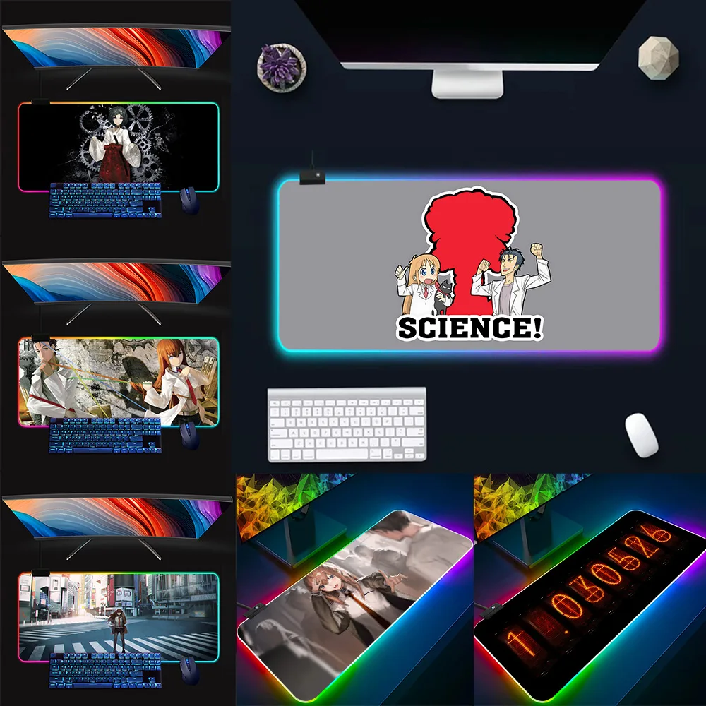 Геймерский коврик для мыши и клавиатуры Steins Gate RGB, игровой резиновый коврик для мыши, яркие коврики для игрового компьютера
Геймерский коврик для мыши и клавиатуры Steins Gate RGB, игровой резиновый коврик для мыши, яркие коврики для игрового компьютера