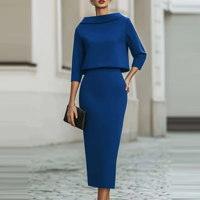 Elegant Solid Slim Half Skirts Sets Temperament Simple Wrap Hips Skirts Set Fashion O-neck Long Sleeve Tops Skirts Matching Sets
Elegant Solid Slim Half Skirts Sets Temperament Simple Wrap Hips Skirts Set Fashion O-neck Long Sleeve Tops Skirts Matching Sets
