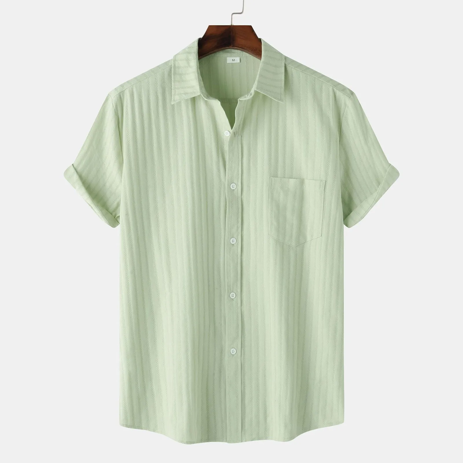 Men Shirt Solid Color Hollow Out Jacquard Striped Shirt Pure Cotton Short Sleeve Lapel Button Down Summer Casual Loose Shirts
Men Shirt Solid Color Hollow Out Jacquard Striped Shirt Pure Cotton Short Sleeve Lapel Button Down Summer Casual Loose Shirts