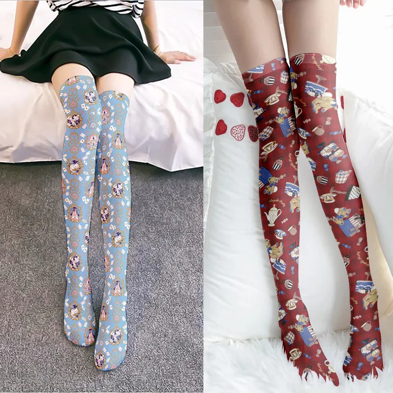 Printed Silk Stockings Thin Women's Spring and Autumn Japanese Lolita Cute Anime Knee Length Long Tube White Velvet Socks
Printed Silk Stockings Thin Women's Spring and Autumn Japanese Lolita Cute Anime Knee Length Long Tube White Velvet Socks