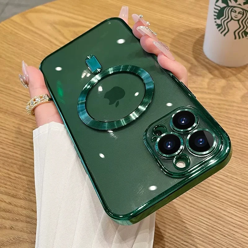 Lens Protector Plating Magnetic Wireless Charge Clear Case For iPhone 15 Pro Max 14 Plus 13 Pro 12 11Pro Max Soft Silicone Cover
Lens Protector Plating Magnetic Wireless Charge Clear Case For iPhone 15 Pro Max 14 Plus 13 Pro 12 11Pro Max Soft Silicone Cover