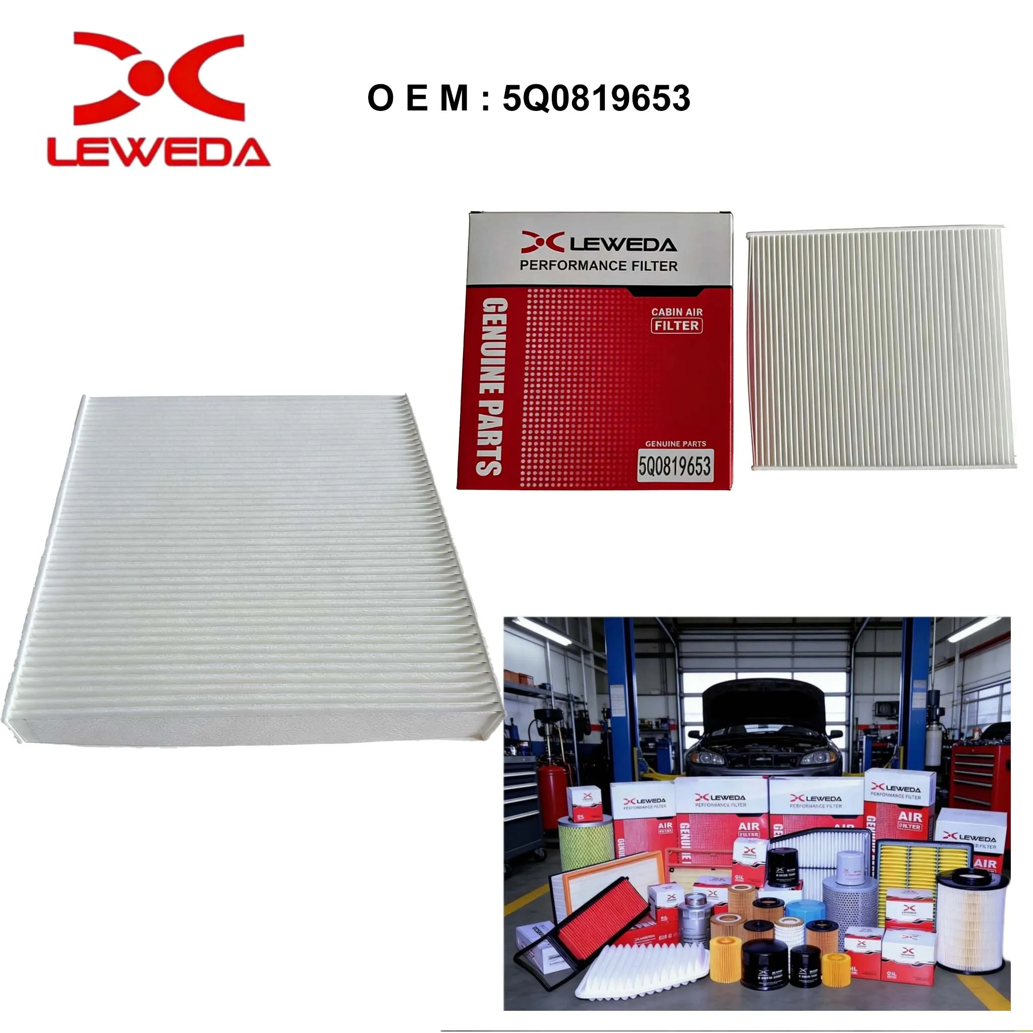 LEWEDA Cabin Air Filter 5Q0819653 For Audi A3 A4 Q2 VW Golf Passat Tiguan Skoda Octavia Seat Leon Replace 5Q0819653
LEWEDA Cabin Air Filter 5Q0819653 For Audi A3 A4 Q2 VW Golf Passat Tiguan Skoda Octavia Seat Leon Replace 5Q0819653