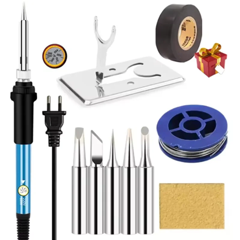 10-IN-1 Electric Soldering Iron 60W Adjustable Temperature Replaceable Soldering Iron Head Soldering Iron Pen Welding Kit
10-IN-1 Electric Soldering Iron 60W Adjustable Temperature Replaceable Soldering Iron Head Soldering Iron Pen Welding Kit