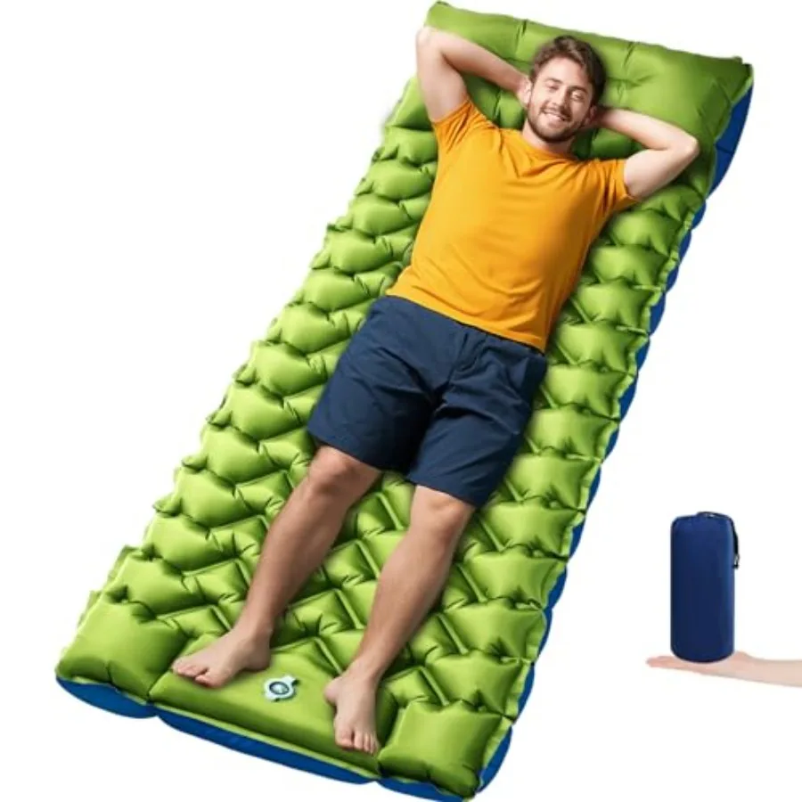 Camping Sleeping Pad, 4in Thick Ultralight Iatable Camping Mat with Pillow, Built-in Feet Pump Sleeping Mat, Wide Compact Campi
Camping Sleeping Pad, 4in Thick Ultralight Iatable Camping Mat with Pillow, Built-in Feet Pump Sleeping Mat, Wide Compact Campi