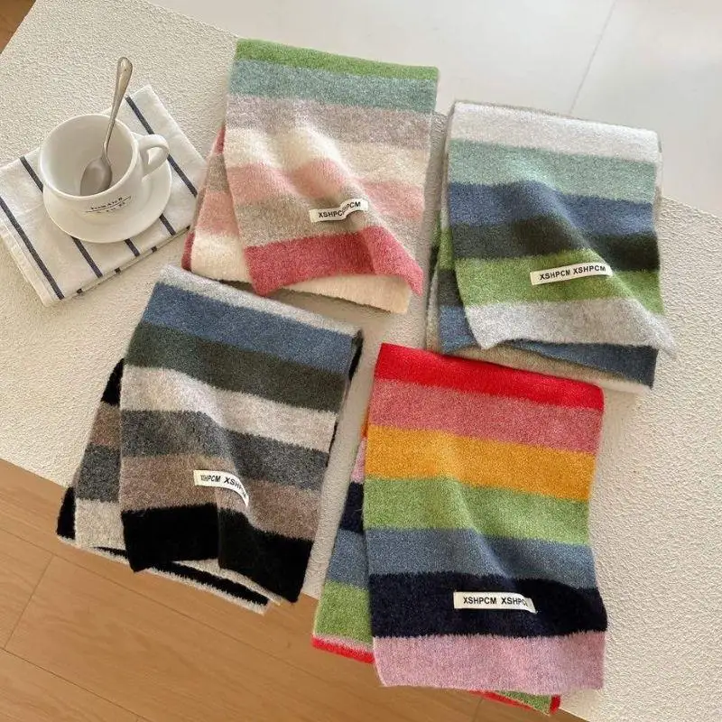 Y2K Women Men Harajuku Rainbow Striped Knitted Scarf Long Scarves For All Seasons Korean Style Fashion Knitwear Shawl Foulards
Y2K Women Men Harajuku Rainbow Striped Knitted Scarf Long Scarves For All Seasons Korean Style Fashion Knitwear Shawl Foulards