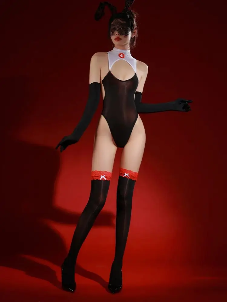 Backless Nylon Swimsuit High Cut Bodysuit Gloves Stockings Cosplay Outfit Tights Transparent Sexy Clubwear Body Teddies Lingerie
Backless Nylon Swimsuit High Cut Bodysuit Gloves Stockings Cosplay Outfit Tights Transparent Sexy Clubwear Body Teddies Lingerie