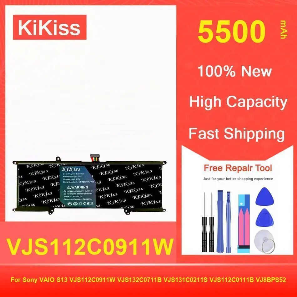 Kikiss Battery 5500Mah VJS112C0911W For Sony VAIO S13 VJS132C0711B VJS131C0211S VJS112C0111B VJ8BPS52
Kikiss Battery 5500Mah VJS112C0911W For Sony VAIO S13 VJS132C0711B VJS131C0211S VJS112C0111B VJ8BPS52