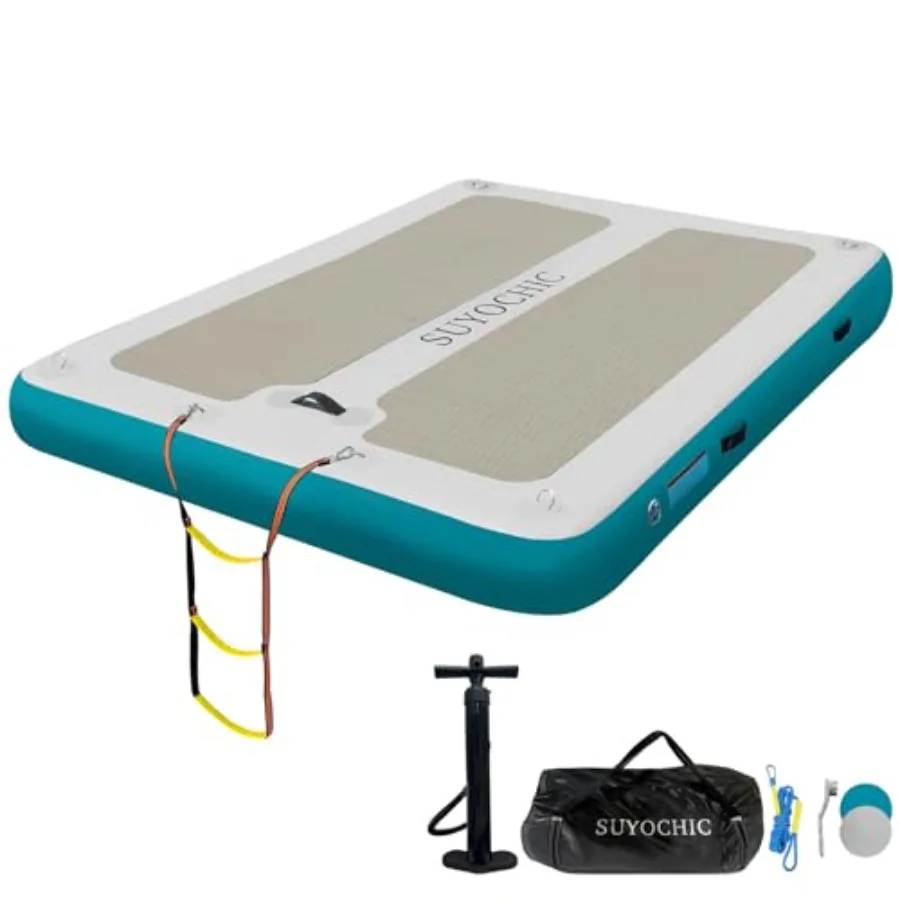 Inflatable Dock with Non-Slip EVA Surface 8FT x 6FT/10FT x 6FT Floating Platform for Pool Beach Ocean Water Mat in Blue
Inflatable Dock with Non-Slip EVA Surface 8FT x 6FT/10FT x 6FT Floating Platform for Pool Beach Ocean Water Mat in Blue