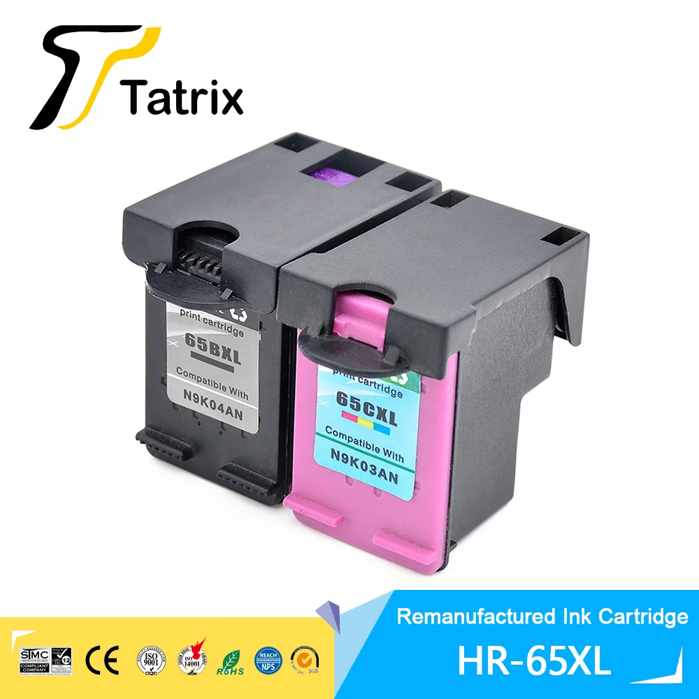 Tatrix 65XL 65 XL Премиум-черный восстановленный цветной струйный картридж для HP65 для принтера HP Deskjet 2000 3723 3755 2600
Tatrix 65XL 65 XL Премиум-черный восстановленный цветной струйный картридж для HP65 для принтера HP Deskjet 2000 3723 3755 2600