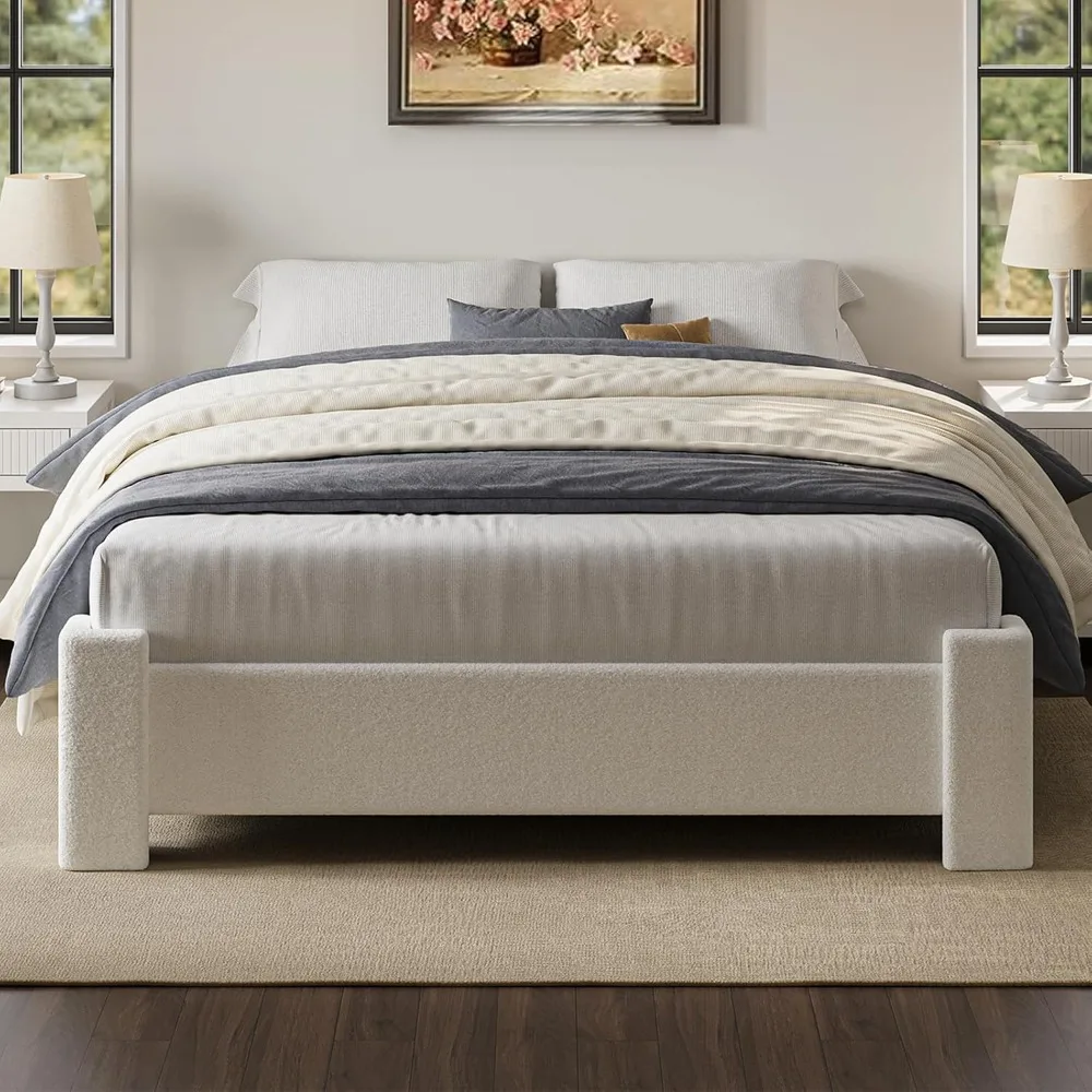 Boucle Full Size Bed Frame, Platform Bed Frame Full Size, Heavy Duty Bedframe No Box Spring Needed, Easy Assembly, Customized
Boucle Full Size Bed Frame, Platform Bed Frame Full Size, Heavy Duty Bedframe No Box Spring Needed, Easy Assembly, Customized