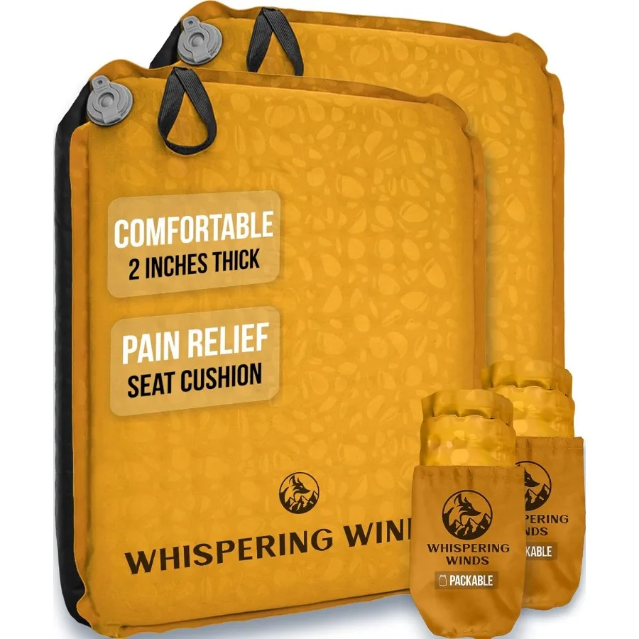 Whispering Winds Inflatable Seat Cushion - Comfortable Blow-up Foam Pad for Airplane Travel Stadium Outdoors Camping Car and Mo
Whispering Winds Inflatable Seat Cushion - Comfortable Blow-up Foam Pad for Airplane Travel Stadium Outdoors Camping Car and Mo