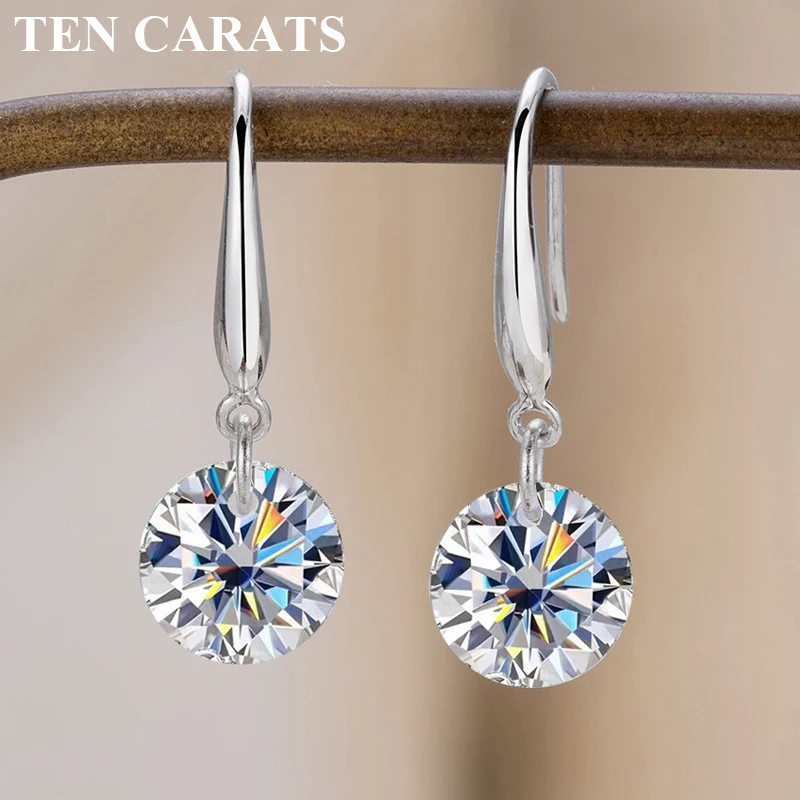 TEN CARATS 1-2CT GAR Moissanite Earrings for Women 925 Sterling Silver Sparkling Studs Classic Design Fine Jewelry Gift
TEN CARATS 1-2CT GAR Moissanite Earrings for Women 925 Sterling Silver Sparkling Studs Classic Design Fine Jewelry Gift