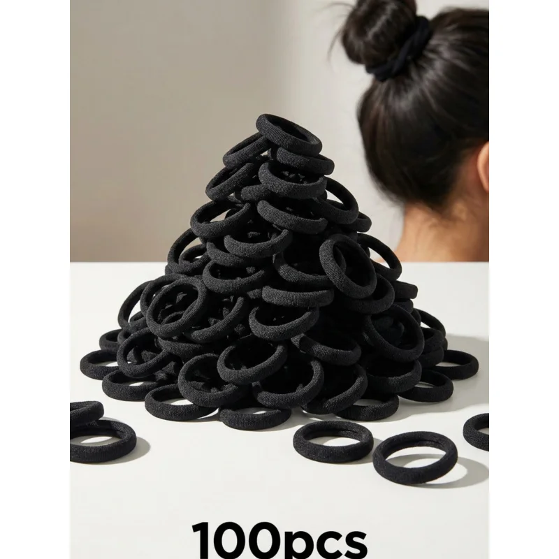 50/100 Seamless No-Crease Cotton Hair Ties, High Elasticity Ponytail Holders for Thick Hair - Bulk Pack (Black)
50/100 Seamless No-Crease Cotton Hair Ties, High Elasticity Ponytail Holders for Thick Hair - Bulk Pack (Black)
