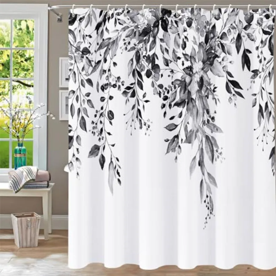 Shower Curtain Black and White Shower Curtains for Bathroom, Watercolor Leaf Shower Curtain Sets Waterproof Plant Eucalyptus Sh
Shower Curtain Black and White Shower Curtains for Bathroom, Watercolor Leaf Shower Curtain Sets Waterproof Plant Eucalyptus Sh