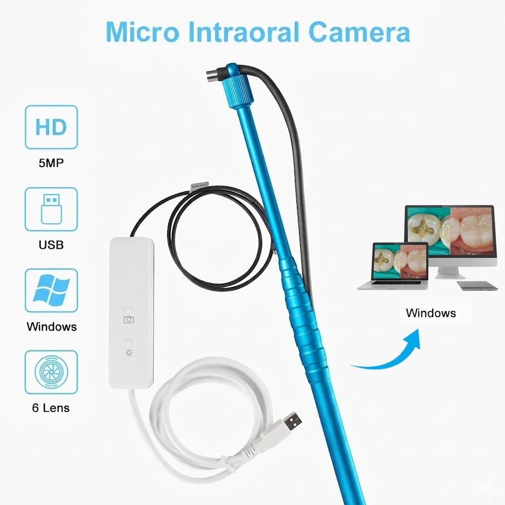 Micro Intraoral Camera Tooth Intra Oral camera 5MP HD USB mini Visual Dental Camera for Teeth Root Canal Treatment on Windows PC
Micro Intraoral Camera Tooth Intra Oral camera 5MP HD USB mini Visual Dental Camera for Teeth Root Canal Treatment on Windows PC