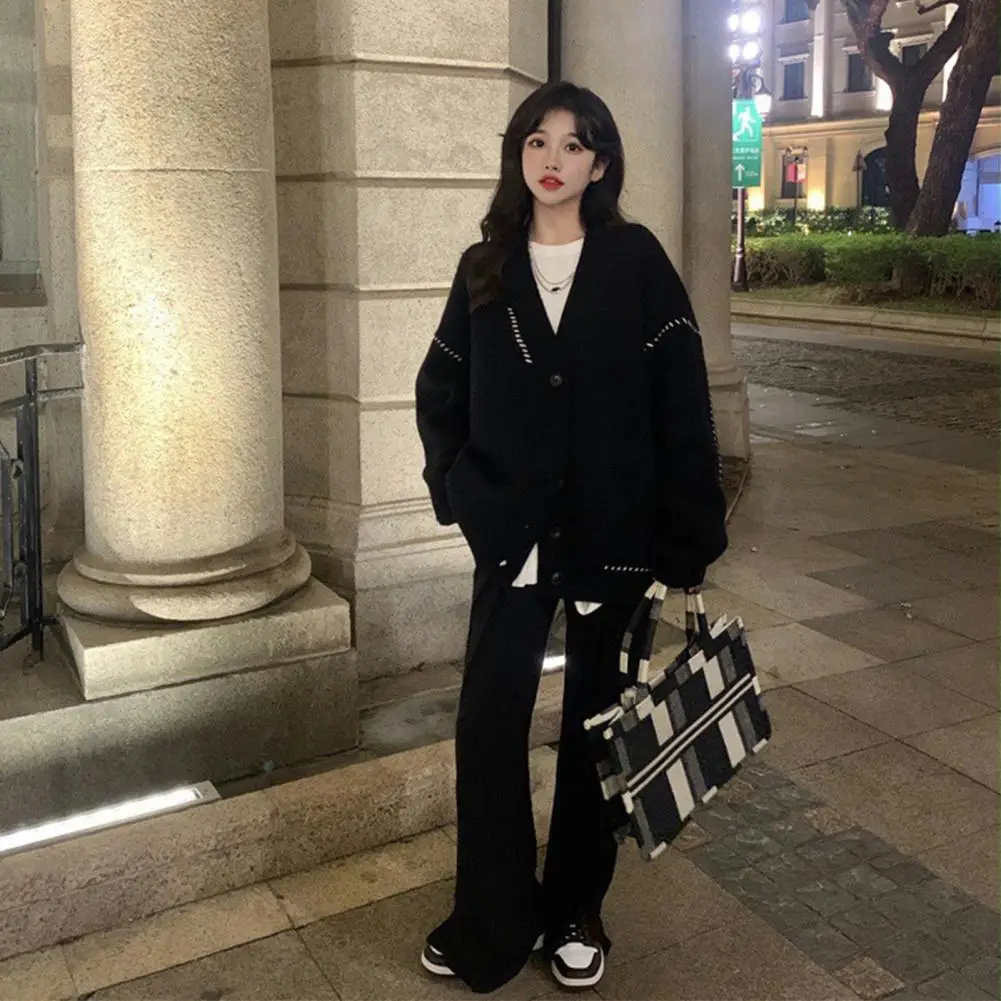 Women Long Sleeve Cardigan Stylish Women's V-neck Knitted Cardigan Sweater for Autumn Winter Long Sleeve Loose Fit for Women
Women Long Sleeve Cardigan Stylish Women's V-neck Knitted Cardigan Sweater for Autumn Winter Long Sleeve Loose Fit for Women
