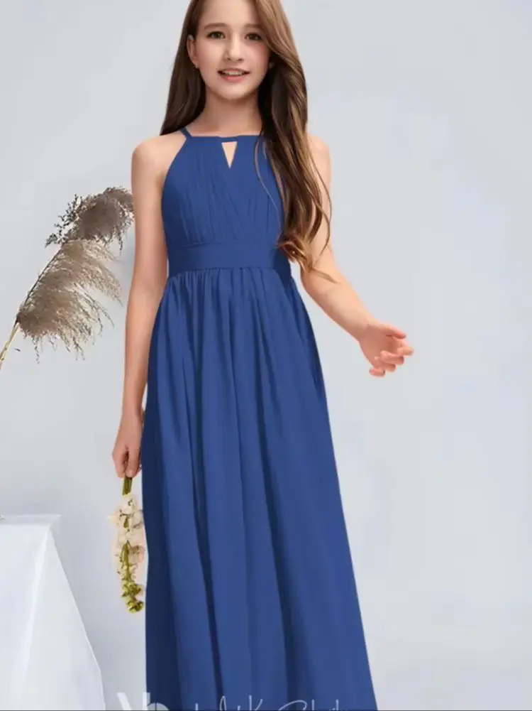 WS A-line Halter Floor-Length Chiffon Junior Bridesmaid Dress With Bow Pleated Graceful Dusty Rose Flower Girl Dress for Wedding
WS A-line Halter Floor-Length Chiffon Junior Bridesmaid Dress With Bow Pleated Graceful Dusty Rose Flower Girl Dress for Wedding