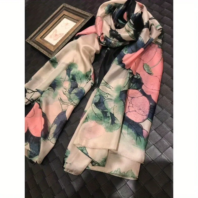 Lightweight Large 100% Mulberry Silk Scarf for Women Oblong Shawl Neck Scarf Beach Wrap Headscarf Gift Pack Beige Floral Print
Lightweight Large 100% Mulberry Silk Scarf for Women Oblong Shawl Neck Scarf Beach Wrap Headscarf Gift Pack Beige Floral Print
