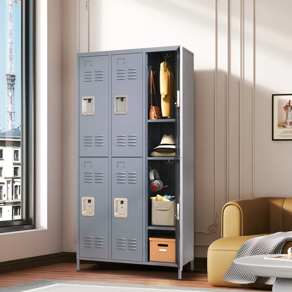 HIGH QUALITY 6 Door 72"H Metal Lockers With Lock for Employees,Storage Locker Cabinet for Home /Gym/Office /School /Garage,Gray
HIGH QUALITY 6 Door 72"H Metal Lockers With Lock for Employees,Storage Locker Cabinet for Home /Gym/Office /School /Garage,Gray