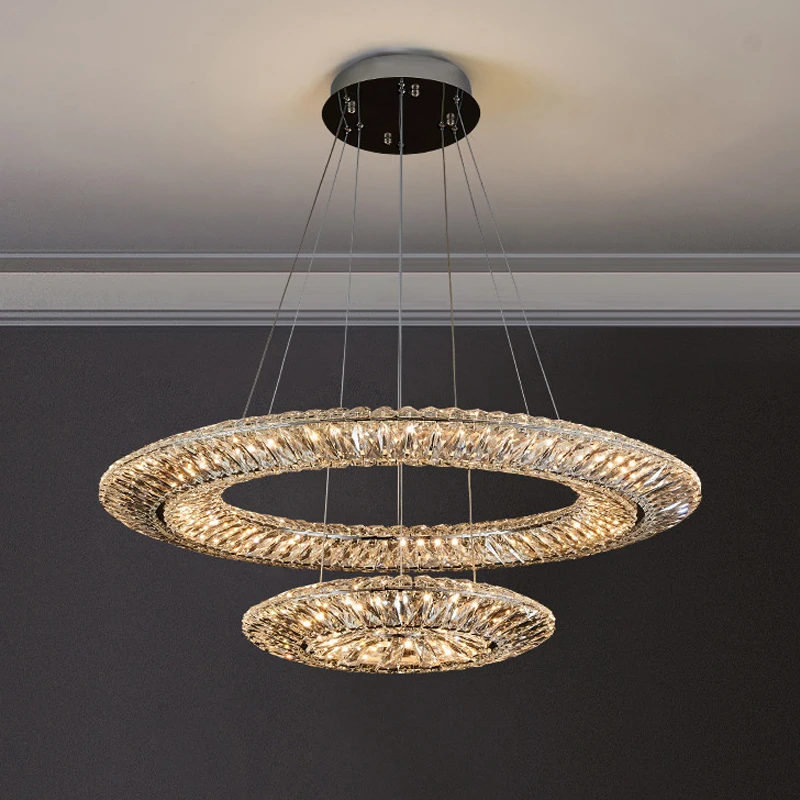Light luxury golden ceiling round crystal chandelier art ring living room lamp indoor lighting home lighting Led chandelier
Light luxury golden ceiling round crystal chandelier art ring living room lamp indoor lighting home lighting Led chandelier