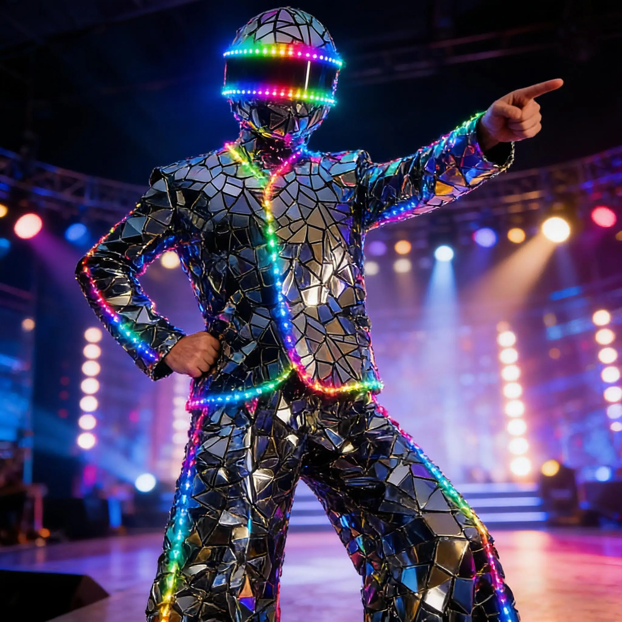 Silvery LED Stilts Walker Robot Costume Shiny Mirror Sequin Fabric Suits for Stage Performance Show Entertainment Cosplay
Silvery LED Stilts Walker Robot Costume Shiny Mirror Sequin Fabric Suits for Stage Performance Show Entertainment Cosplay
