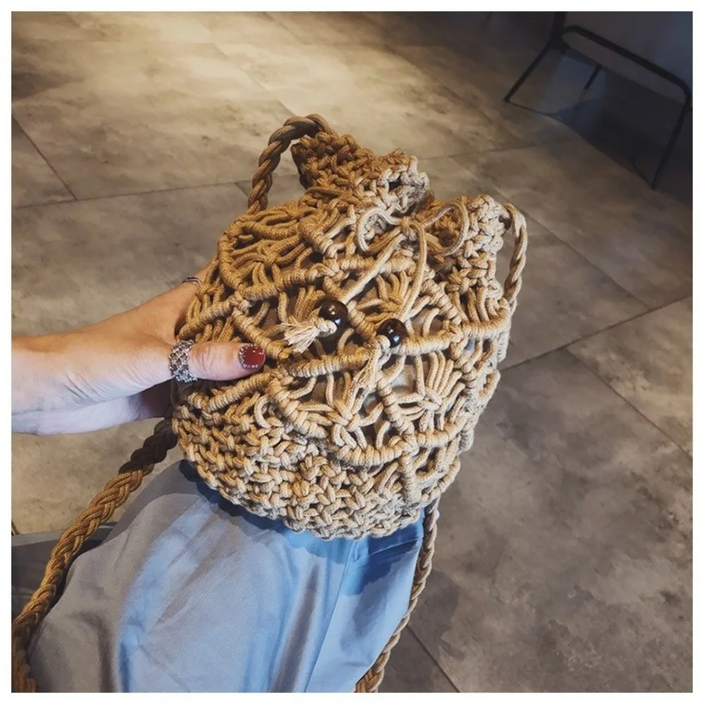 Portable Bucket Bags Solid Color Hollow-out Woven Shoulder Crossbody Bag Crochet Lightweight Handmade Handbag Purse Women Gifts
Portable Bucket Bags Solid Color Hollow-out Woven Shoulder Crossbody Bag Crochet Lightweight Handmade Handbag Purse Women Gifts