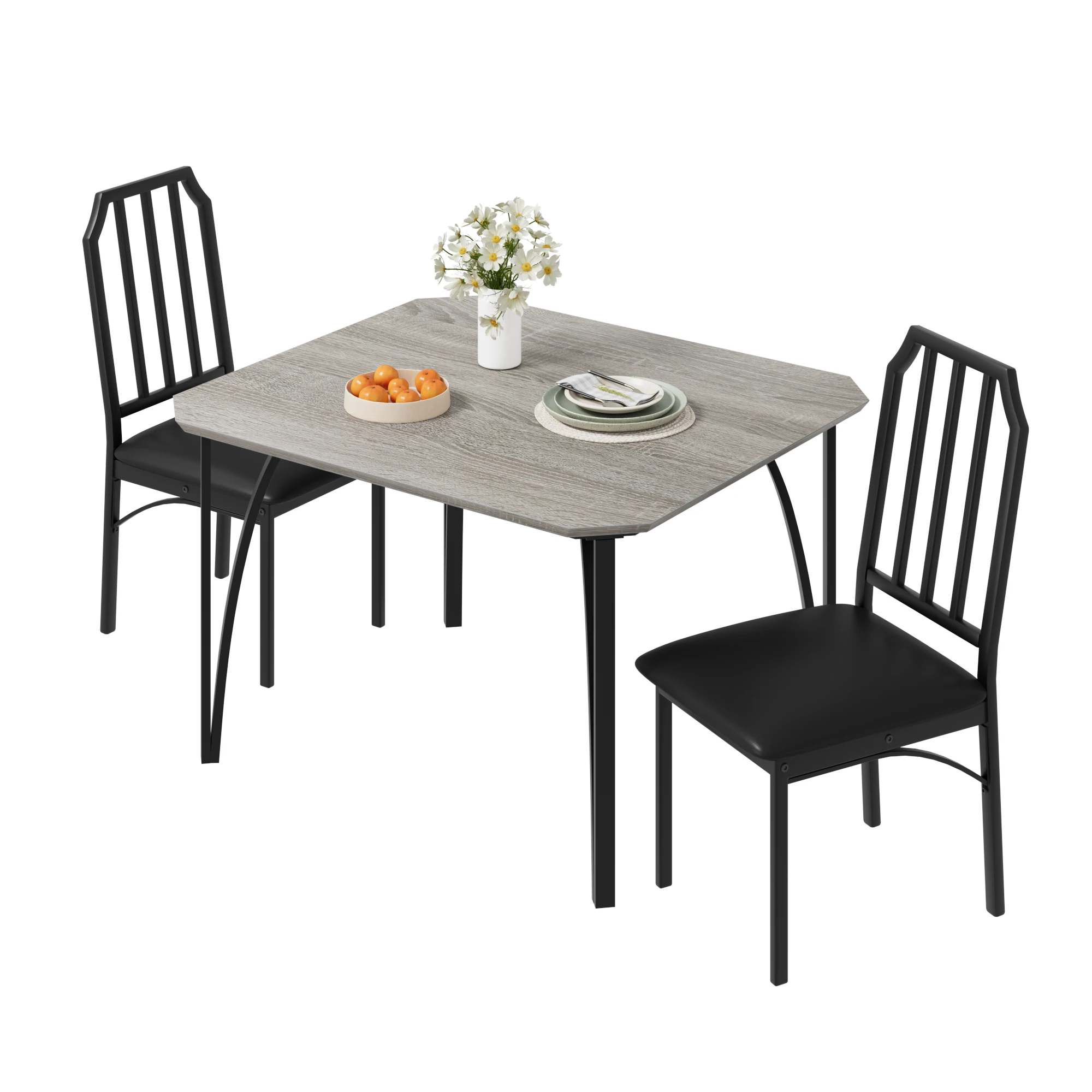 Dining Table Set for 2, Kitchen Table Chairs with Ultra Comfortable PU Cushion, Dining Room Table Kitchen Chairs for Small Space
Dining Table Set for 2, Kitchen Table Chairs with Ultra Comfortable PU Cushion, Dining Room Table Kitchen Chairs for Small Space