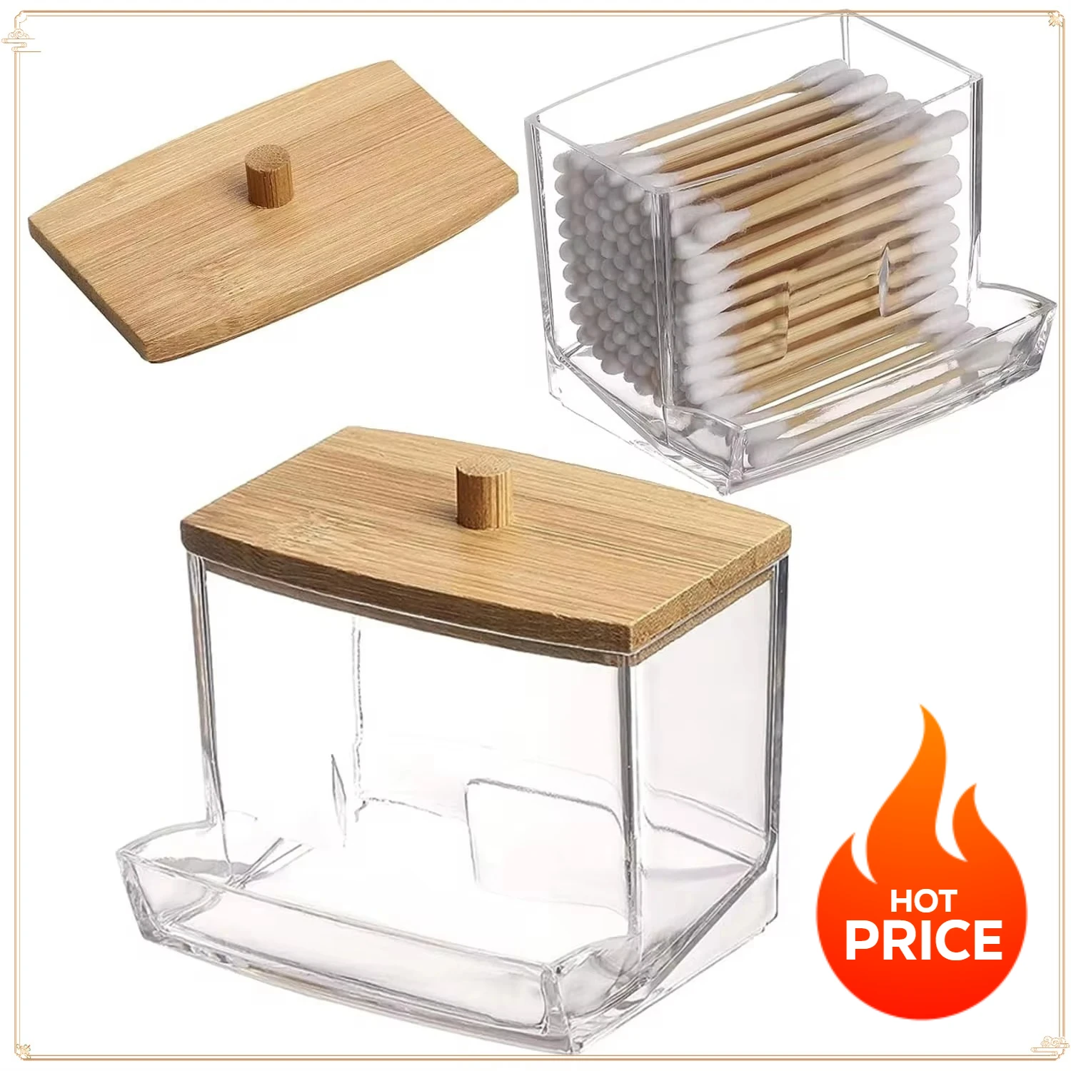 Single-Piece Cotton Swab Tube with Bamboo Lid - Clear Plastic Bathroom Storage Container, Dustproof Swab Holder for Home &Travel
Single-Piece Cotton Swab Tube with Bamboo Lid - Clear Plastic Bathroom Storage Container, Dustproof Swab Holder for Home &Travel