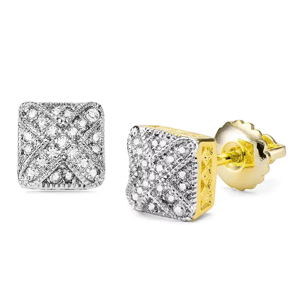 VANAXIN Iced Out Square Stud Earrings for Men Women 14k Gold Plated Micro Pave CZ Hip Hop Jewelry Screw Back
VANAXIN Iced Out Square Stud Earrings for Men Women 14k Gold Plated Micro Pave CZ Hip Hop Jewelry Screw Back
