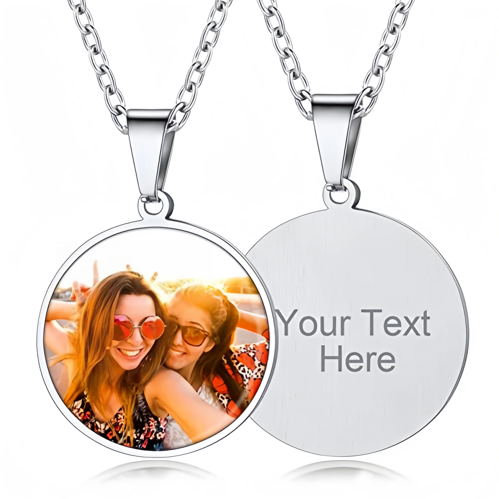 Amaxer Personalized Photo Memorial Custom Disc Pendant Necklace Gifts for Women Engraved Picture/Text Memory Chain Necklaces
Amaxer Personalized Photo Memorial Custom Disc Pendant Necklace Gifts for Women Engraved Picture/Text Memory Chain Necklaces