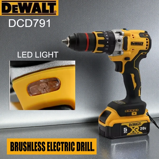 Dewalt DCD791 rechargeable multifunctional portable brushless drive cordless drill power tool & Dewalt 20V rechargeable battery
Dewalt DCD791 rechargeable multifunctional portable brushless drive cordless drill power tool & Dewalt 20V rechargeable battery