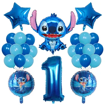 Lilo & Stitch 포일 헬륨 풍선, 어린이 생일 파티 장식, 베이비 샤워 에어 글로보 용품, 장난감 공, 1, 2, 3, 4, 5, 6, 26 개