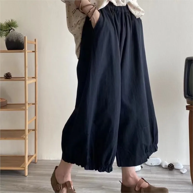 Johnature 2025 Summer New Cotton Bloomers Women New Japanese Solid Color Loose Versatile Elastic Pants Straight Wide-leg Pants
Johnature 2025 Summer New Cotton Bloomers Women New Japanese Solid Color Loose Versatile Elastic Pants Straight Wide-leg Pants