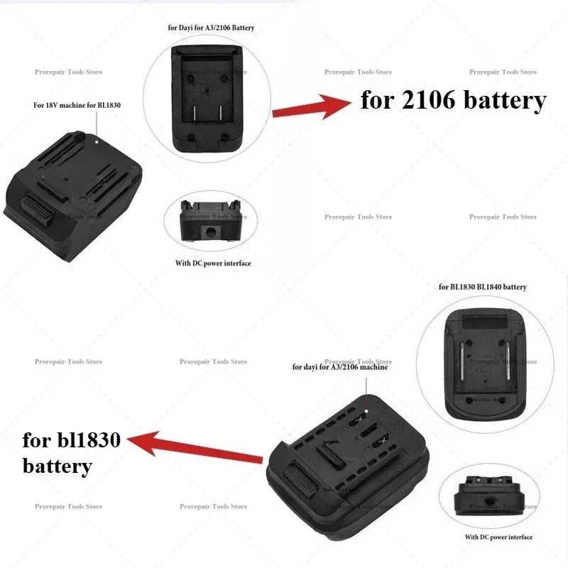 Battery Adapter for DaYi A3 2106 Power Tools Convert To Makita 18V LXT Lithium Battery MTB18DYL Connector Replacement Parts
Battery Adapter for DaYi A3 2106 Power Tools Convert To Makita 18V LXT Lithium Battery MTB18DYL Connector Replacement Parts
