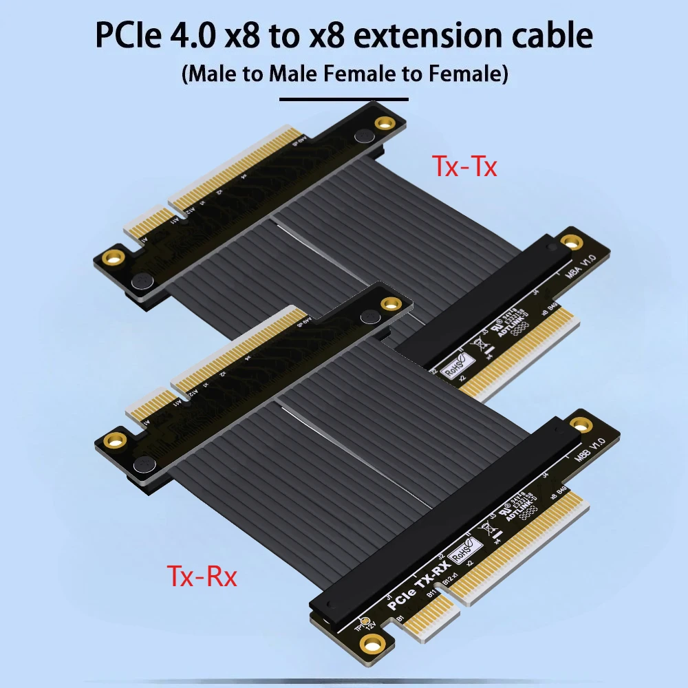 PCI-Express 4.0 8X to PCI-e x8 Jumper Riser Extension Graphics Card Male-Male Female-Female Signal Tx Rx Gen4.0 PCIe Riser Cable
PCI-Express 4.0 8X to PCI-e x8 Jumper Riser Extension Graphics Card Male-Male Female-Female Signal Tx Rx Gen4.0 PCIe Riser Cable