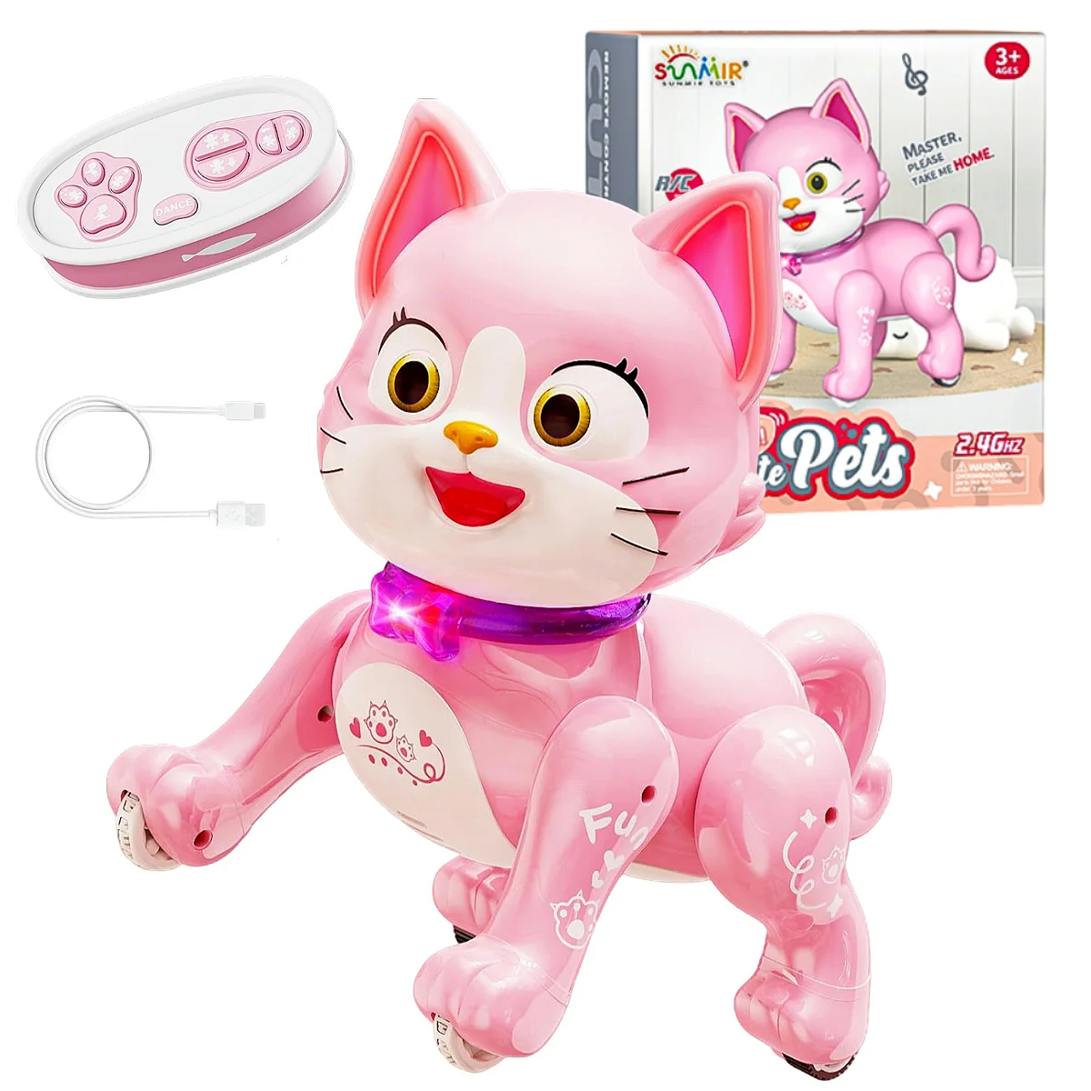 Adorable Remote Control Robot Dancing Cat, Interactive walking Pet Toy for Kids, LED Rechargeable Toys, Girls birthday Gift
Adorable Remote Control Robot Dancing Cat, Interactive walking Pet Toy for Kids, LED Rechargeable Toys, Girls birthday Gift