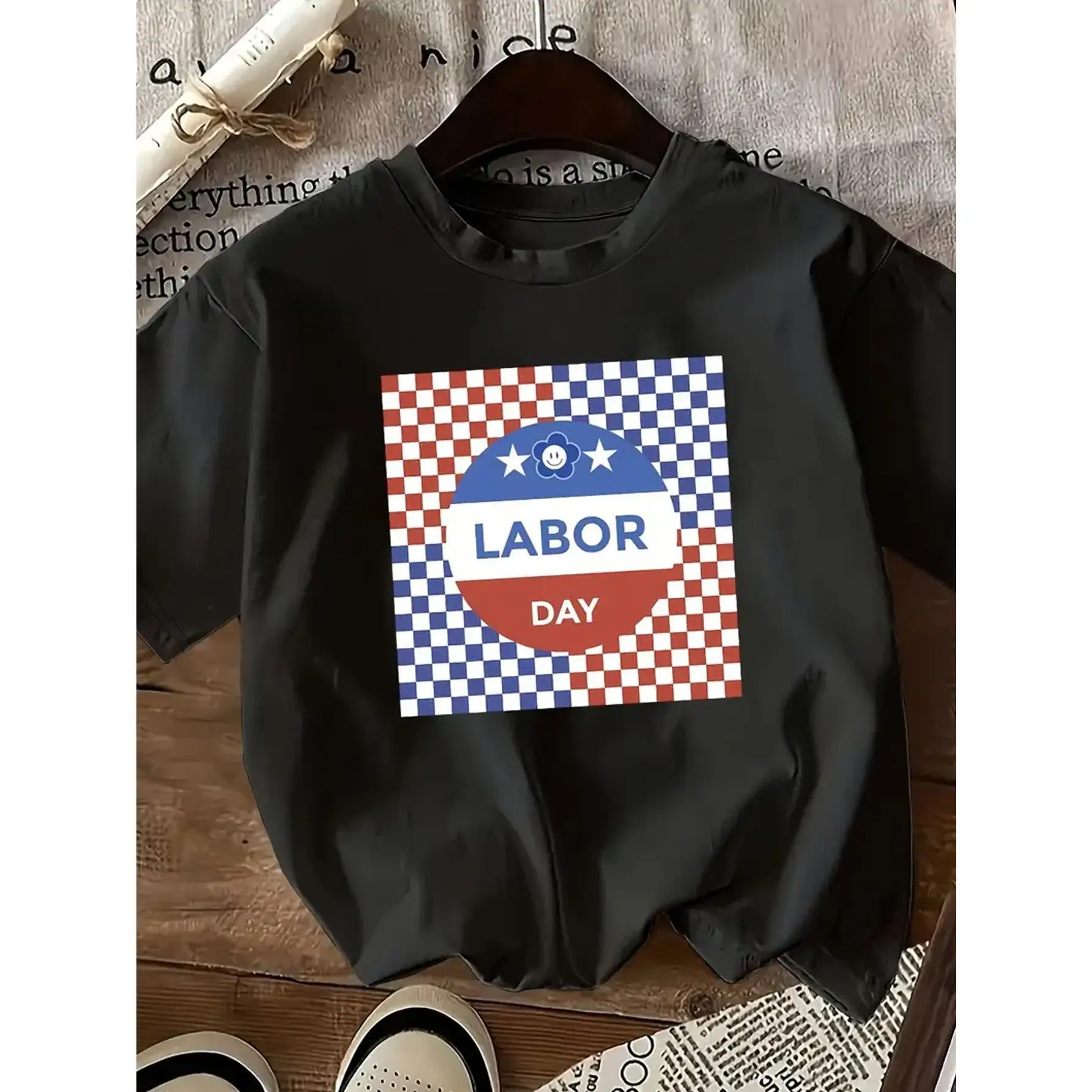 Men Women Labor Day T-Shirt Patriotic Checkered Print Pullover Festive Holiday Casual Short Sleeve Top
Men Women Labor Day T-Shirt Patriotic Checkered Print Pullover Festive Holiday Casual Short Sleeve Top