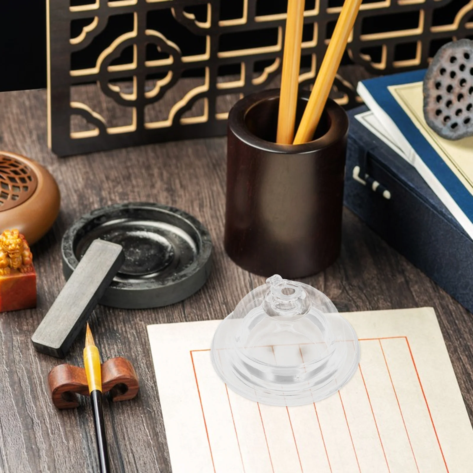 Transparent Chinese Ink Dish Small Clear Glass Round Plate Dome Lid Calligraphy Ink Holder Sumi Bowl Japanese Painting Supplies
Transparent Chinese Ink Dish Small Clear Glass Round Plate Dome Lid Calligraphy Ink Holder Sumi Bowl Japanese Painting Supplies