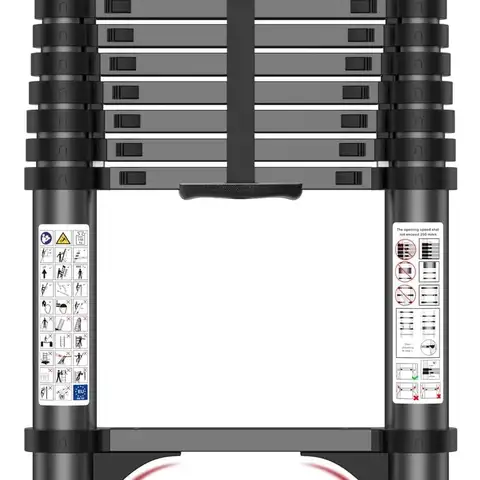 FT-Teleskopleiter, robuste Verlängerungsleiter aus Aluminium mit 330 Pfund Kapazität und rutschfesten Stufen für sicheren Dachbodenzugang, Dach, a