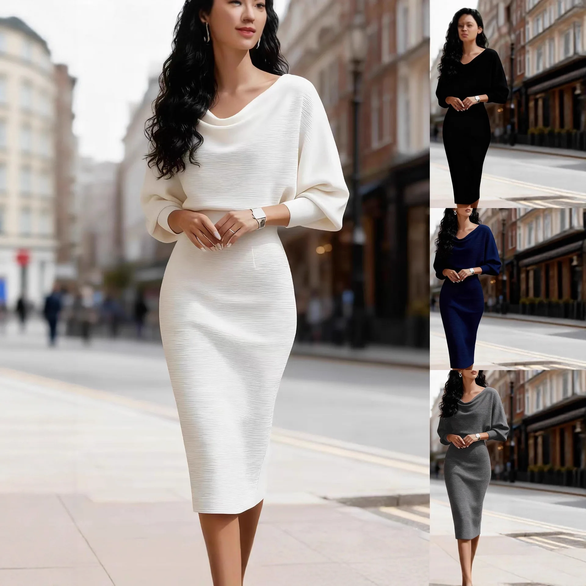 2026 Spring Summer Women Dress Batwing Sleeve Round Neck Waist Cinching Maxi Dresses Outfit
2026 Spring Summer Women Dress Batwing Sleeve Round Neck Waist Cinching Maxi Dresses Outfit