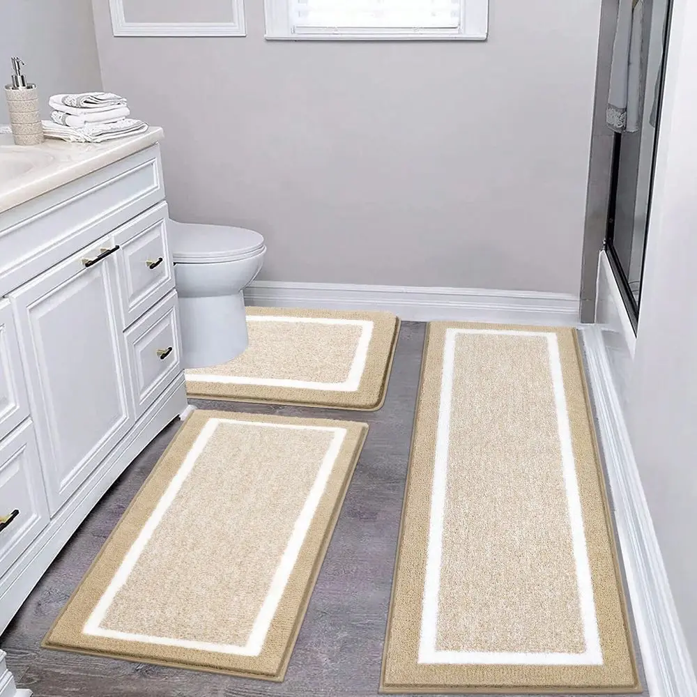 Bathroom Rug Mat Set 3 Piece, Microfiber Shaggy Bath Set Of 2, NonSlip Ultra Soft Carpet Mats, Absorbent With UShaped Toilet Fo
Bathroom Rug Mat Set 3 Piece, Microfiber Shaggy Bath Set Of 2, NonSlip Ultra Soft Carpet Mats, Absorbent With UShaped Toilet Fo