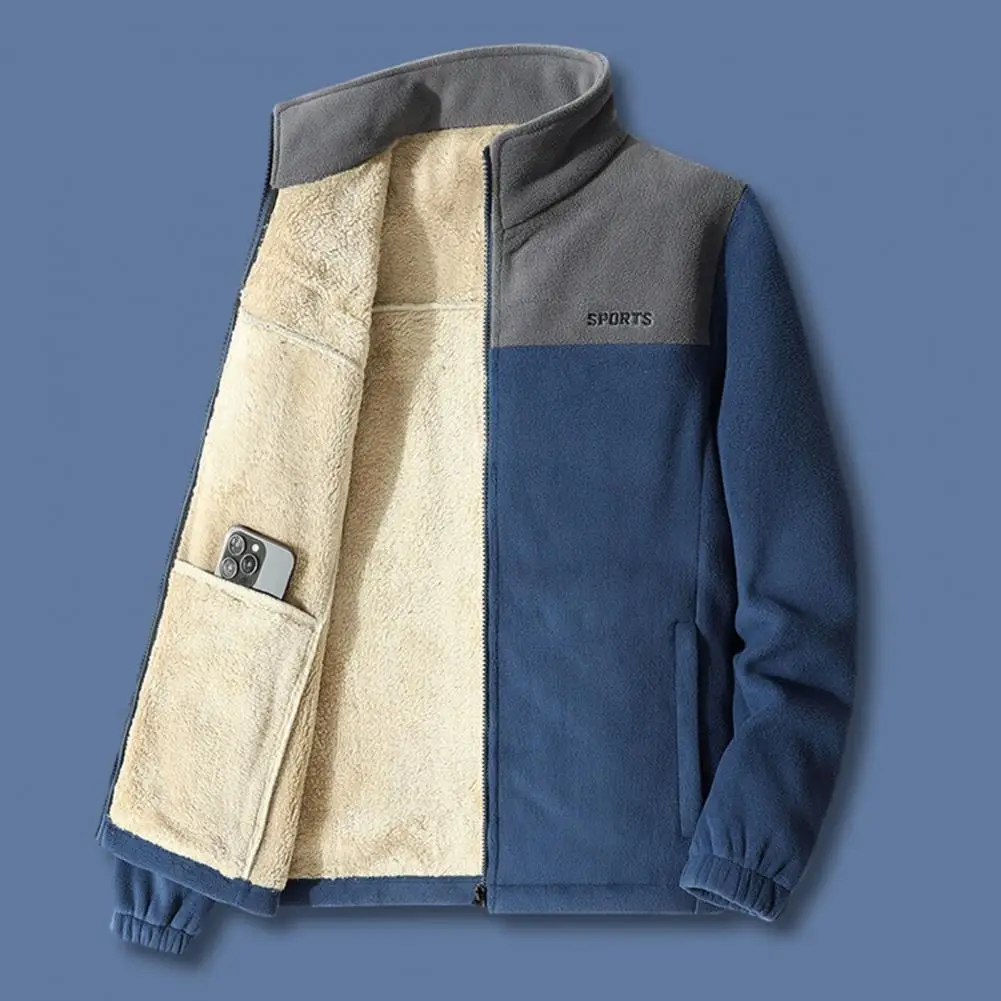 Stand Collar Cardigan Jacket Cold Weather Coat Stylish Men's Color Block Winter Coat with Plush Inner Pockets Warm Stand Collar
Stand Collar Cardigan Jacket Cold Weather Coat Stylish Men's Color Block Winter Coat with Plush Inner Pockets Warm Stand Collar