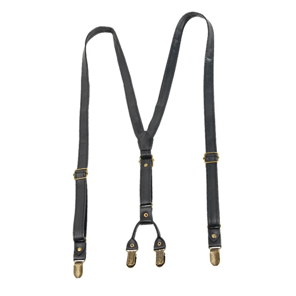 Fashion Black Suspenders for Men Retro British Style Leather Suspenders Metal Clip Spaghetti Strap Suspender Clip Business
Fashion Black Suspenders for Men Retro British Style Leather Suspenders Metal Clip Spaghetti Strap Suspender Clip Business