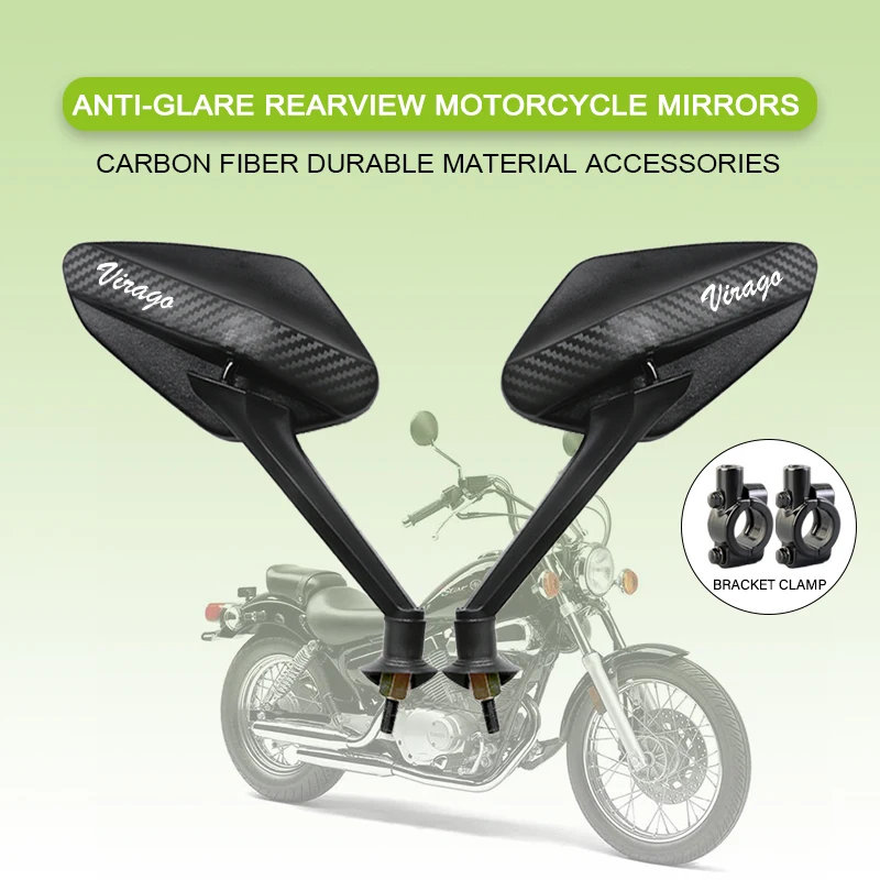For Yamaha VIRAGO XV125 XV250 XV400 VIRAGOXV500 XV535 XV700 Adjustable angle Carbon Fiber Rearview Mirror Motorcycle accessories
For Yamaha VIRAGO XV125 XV250 XV400 VIRAGOXV500 XV535 XV700 Adjustable angle Carbon Fiber Rearview Mirror Motorcycle accessories