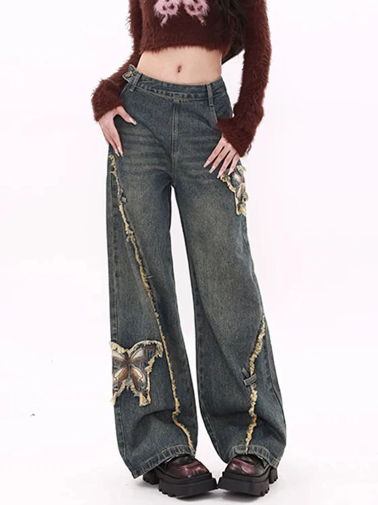 Y2K широкие джинсы женские американские боковые молнии с нашивкой-бабочкой толстые свободные брюки осень-зима
Y2K широкие джинсы женские американские боковые молнии с нашивкой-бабочкой толстые свободные брюки осень-зима