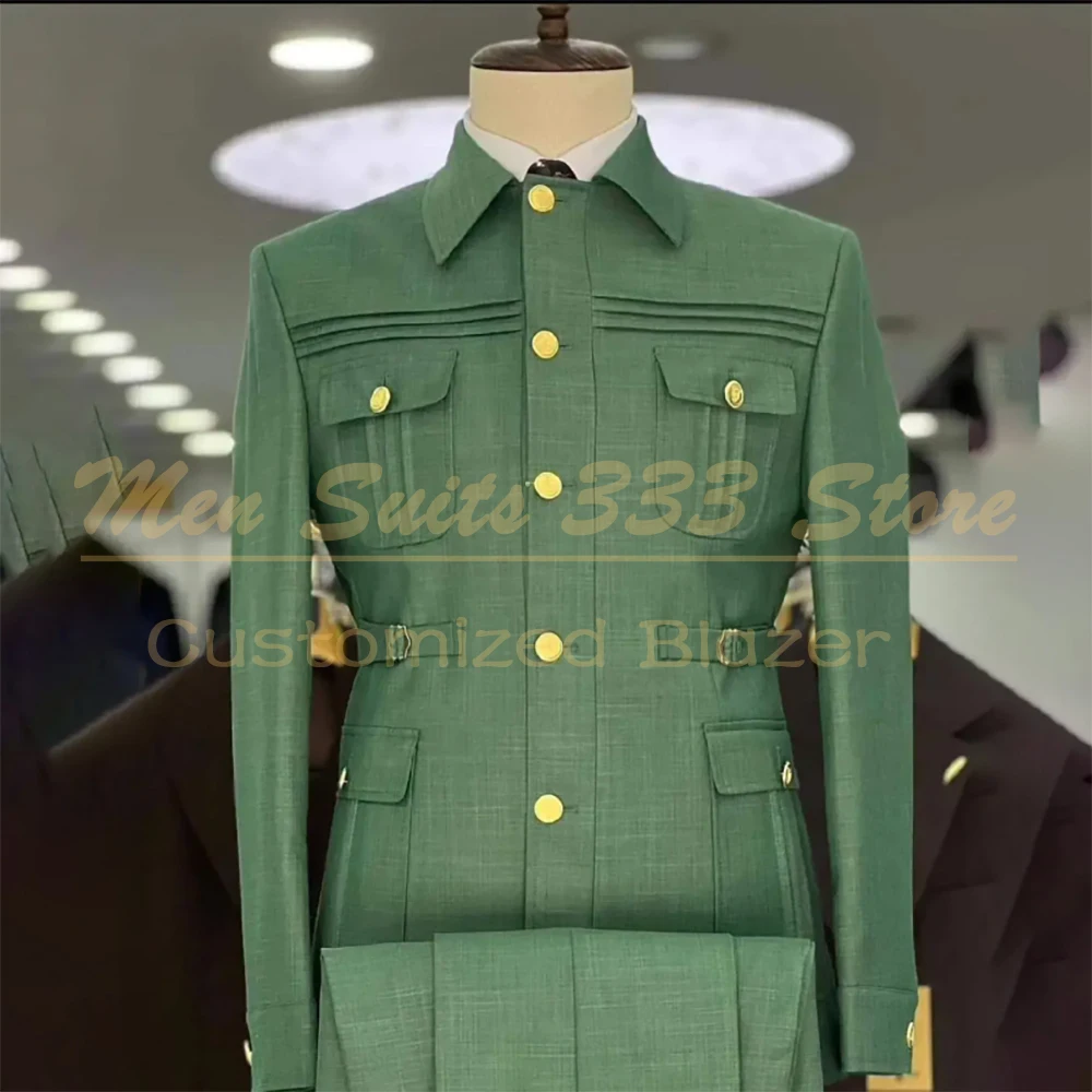 Luxury Lining Men's Suits Safari Stand Lapel Skinny 2 Piece Jacket With Shoulder Pads Black High Quality Male Clothing Costume
Luxury Lining Men's Suits Safari Stand Lapel Skinny 2 Piece Jacket With Shoulder Pads Black High Quality Male Clothing Costume