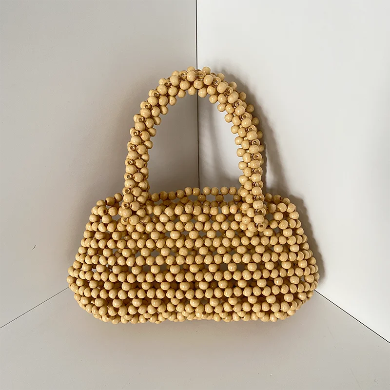 Customized Wood Beads Bags Handmade Retro High Quality Top-Handle Women Fashion Summer Handbag Ladies Party Clutch 2023 Tote
Customized Wood Beads Bags Handmade Retro High Quality Top-Handle Women Fashion Summer Handbag Ladies Party Clutch 2023 Tote