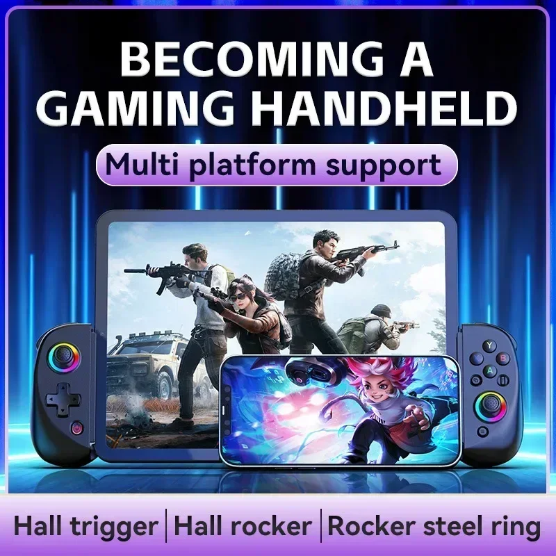D8 Ipad Tablet Stretch Controller Switch IOS Android Gamepad Wireless Gaming Handheld RGB Light Six-axis Vibration
D8 Ipad Tablet Stretch Controller Switch IOS Android Gamepad Wireless Gaming Handheld RGB Light Six-axis Vibration